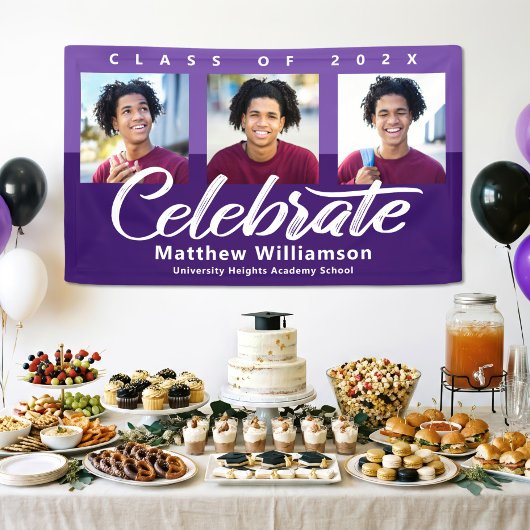 Lila Abschluss 3 Foto Fettformatiertes Skript Einf Banner