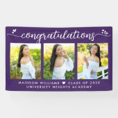 Lila Abschluss 3 Foto Moderne Kalligraphie Herzstü Banner (Horizontal)