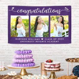 Lila Abschluss 3 Foto Moderne Kalligraphie Herzstü Banner