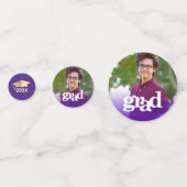 Lila Abschluss 3 Foto Moderne, kühn gemachte Typog Konfetti (Rückseiten)