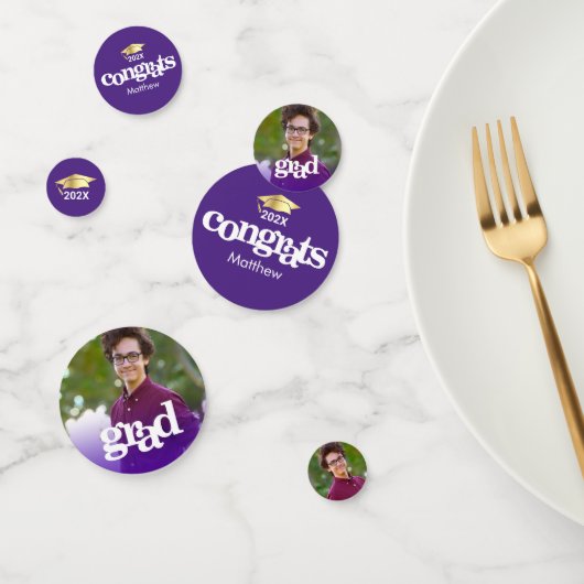 Lila Abschluss 3 Foto Moderne, kühn gemachte Typog Konfetti (Gruppe)