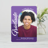 Lila Abschluss 4 Foto Fett Bogenschrift Modern Ankündigung (Stehend Vorderseite)