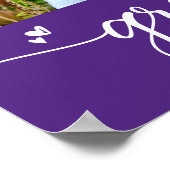 Lila Abschluss 4 Foto Script Hearts Modern Poster (Ecke)