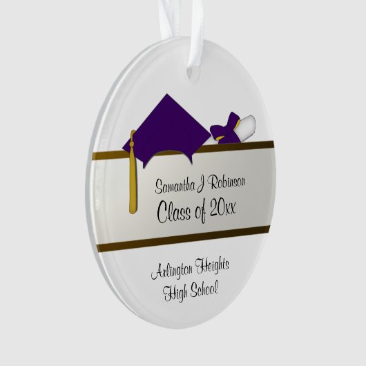 Lila Abschluss Akrylorische Ornamente (Vorderseite)