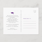 Lila Abschluss-Änderung von Plänen kühnen Typograf Einladungspostkarte (Rückseite)