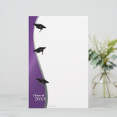 Lila Abschluss-Anmerkungs-Papierbriefpapier Briefpapier (Stehend Vorderseite)