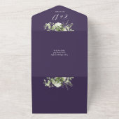 Lila Abschluss Arch Greenery QR Code Hochzeit All In One Einladung (Außenbereich)