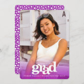 Lila Abschluss benutzerdefiniertes Foto fett moder Ankündigung (Vorne/Hinten)