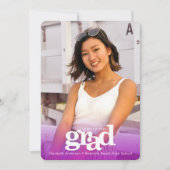 Lila Abschluss benutzerdefiniertes Foto fett moder Ankündigung (Vorderseite)