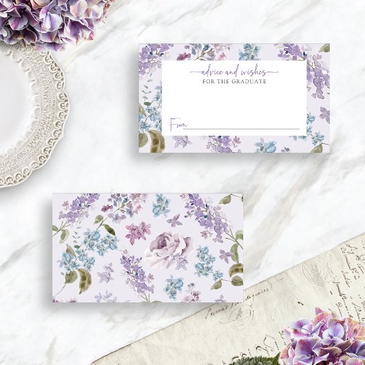 Lila Abschluss-Beratungskarten Begleitkarte