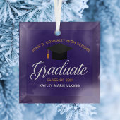 Lila Abschluss Custom Graduate Weihnachten Keramik Ornament