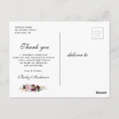 lila Abschluss der Blumenpflegerschule danke Postkarte (Rückseite)