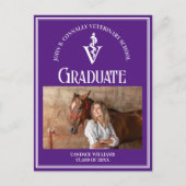 Lila Abschluss der White Veterinary School Foto Postkarte (Vorderseite)