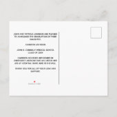 Lila Abschluss des Fotos der White Medical School Ankündigungspostkarte (Rückseite)