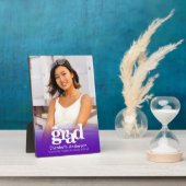 Lila Abschluss Foto Fett Typografie Minimalistisch Fotoplatte (Seite)