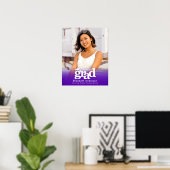 Lila Abschluss Foto Fett Typografie Minimalistisch Poster (Heimbüro)