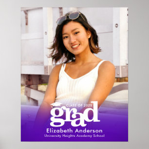 Lila Abschluss Foto Fett Typografie Minimalistisch Poster