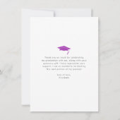 Lila Abschluss Foto fett Typografie modern Dankeskarte (Rückseite)