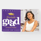 Lila Abschluss Foto Goldkappe fett modern Banner (Horizontal)