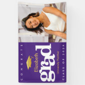 Lila Abschluss Foto Goldkappe fett modern Banner (Vertikal)