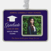 Lila Abschluss Foto Inspiration für individuelles  Rahmen-Ornament Silber (Vorderseite)