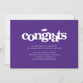 Lila Abschluss Foto moderne, fette Typografie Ankündigung (Rückseite)