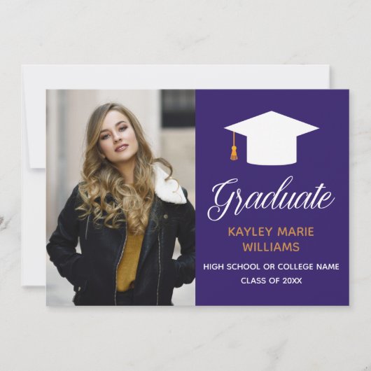 Lila Abschluss Foto Modernes Studienjahr 2025 Ankündigung (Vorderseite)