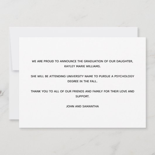 Lila Abschluss Foto Modernes Studienjahr 2025 Ankündigung (Rückseite)