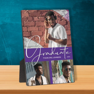 Lila Abschluss FotoCollage Fotoplatte