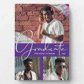 Lila Abschluss FotoCollage Fotoplatte (Vorderseite)