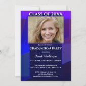 Lila Abschluss für das geometrische Foto der Neon Einladung (Vorderseite)