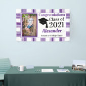 Lila Abschluss für Karierte Schulfarben Banner (Messeveranstaltung)