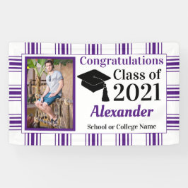 Lila Abschluss für Karierte Schulfarben Banner