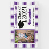 Lila Abschluss für Karierte Schulfarben Banner (Vertikal)