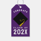 Lila Abschluss Geschenkanhänger (Vorderseite)