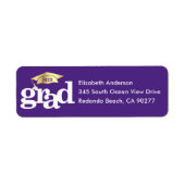 Lila Abschluss Gold Cap Moderne Typadresse (Vorne)