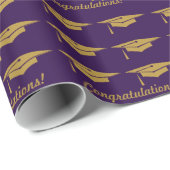 Lila Abschluss Gold-Geschenkwrap Geschenkpapier (Rolleneckpunkt)