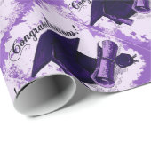 Lila Abschluss-Kappen-u. Diplom-Verpackungs-Papier Geschenkpapier (Rolleneckpunkt)