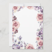 Lila Abschluss mit Blumenwasser Einladung (Rückseite)