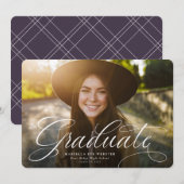 Lila Abschluss mit einfachem Skriptabschluss Ankündigung (Vorne/Hinten)