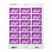 Lila Abschluss - moderne, fette Typografie Adressaufkleber (Vorne)