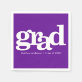 Lila Abschluss, schlichte moderne, fette Typografi Serviette (Vorderseite)