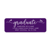 Lila Abschluss Script Hearts Moderne Adresse (Vorne)