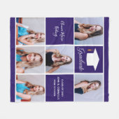 Lila Abschluss Senior Foto Collage Custom Fleecedecke (Vorderseite (Horizontal))