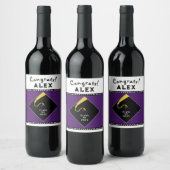 Lila Abschluss Weinetikett (Flaschen)