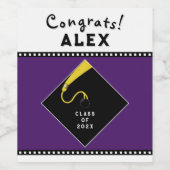 Lila Abschluss Weinetikett (Einzelnes Label)