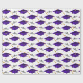 Lila Abschlüsse mit Diplomen Geschenkpapier (Flach)