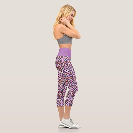 Lila Abstrakt Capri Leggings (Rechts)