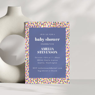 Lila Abstrakt Dot Pattern Kinderdusche Einladung