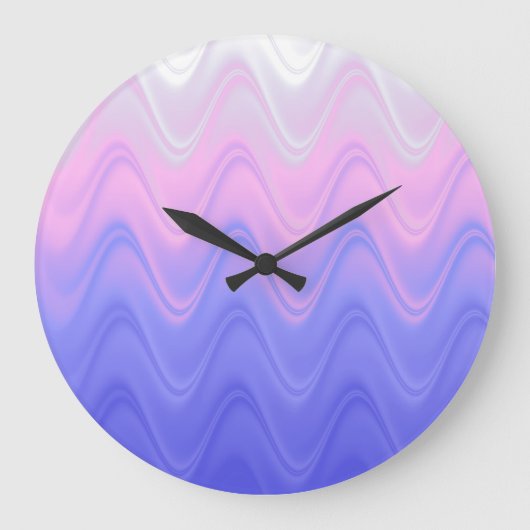 Lila Abstrakt Große Wanduhr (Vorderseite)